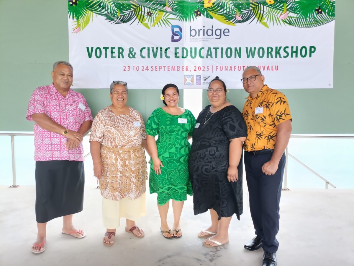 Our BRIDGE Civic & Voter Education workshop is in full swing! We are proud to have two of our representatives from the Tonga Electoral Commission, A/SOE Henele Telefoni and CO Vika 'Ulupano, currently in Tuvalu for this important event from the 23rd to the 24th of September.